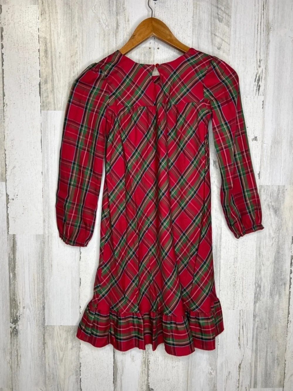 Disney Store Girls Size 7 8 Mickey Minnie Mouse Christmas Plaid Nightgown